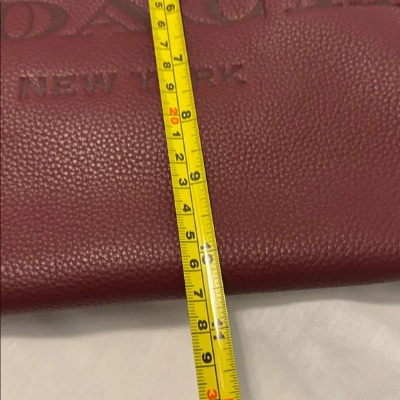 Coach CC050 Pebble Leather Cameron Large shopper Tote Shoulder Bag Burgandy NWT - Picture 7 of 12